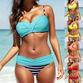 Beach Bliss Mid Waist Push Up Bikini