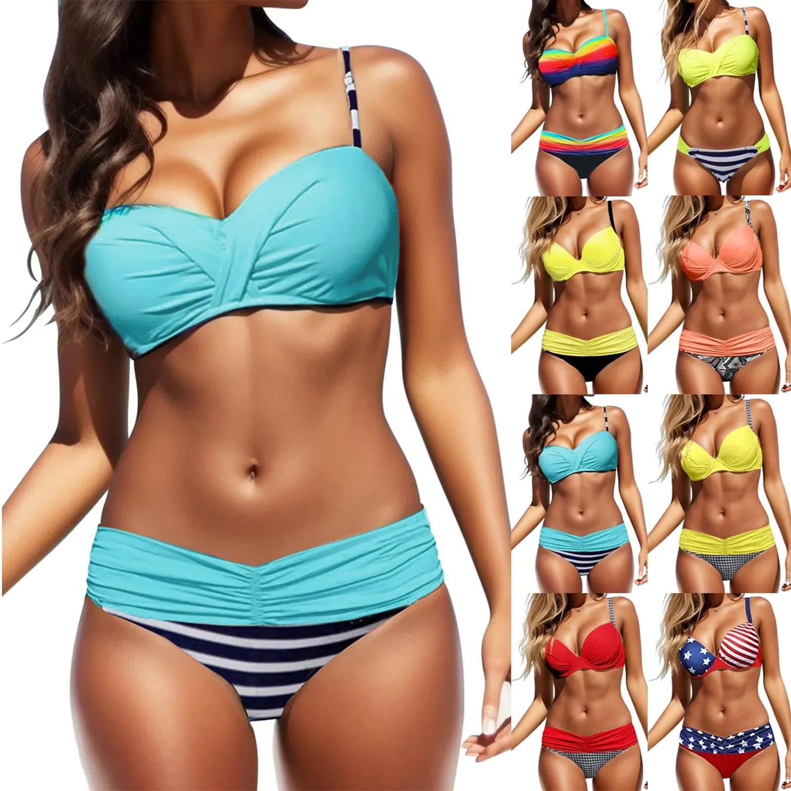 Beach Bliss Mid Waist Push Up Bikini