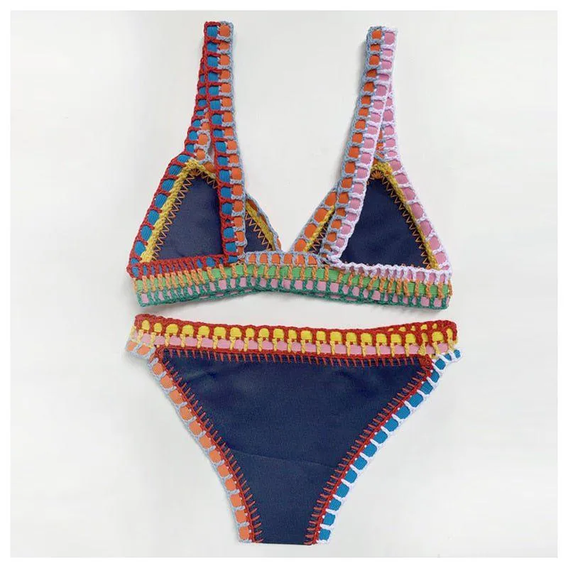 Beach Goddess Sexy Triangle Crochet Neoprene Bikini