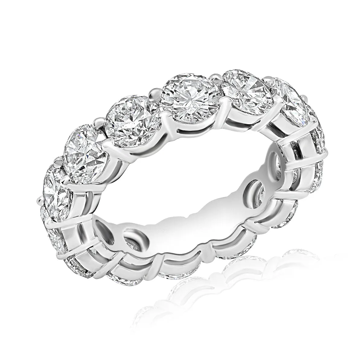 BELLE 4-5 Carat Round Cut Diamond Eternity Band in Platinum 30 pointer By Mike Nekta SIZE 4-9