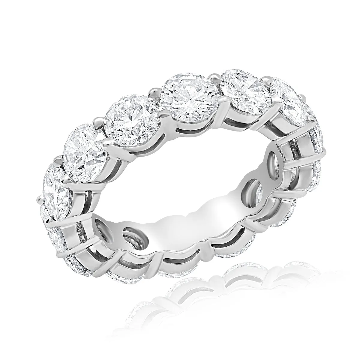 BELLE 4-5 Carat Round Cut Diamond Eternity Band in Platinum 30 pointer By Mike Nekta SIZE 4-9