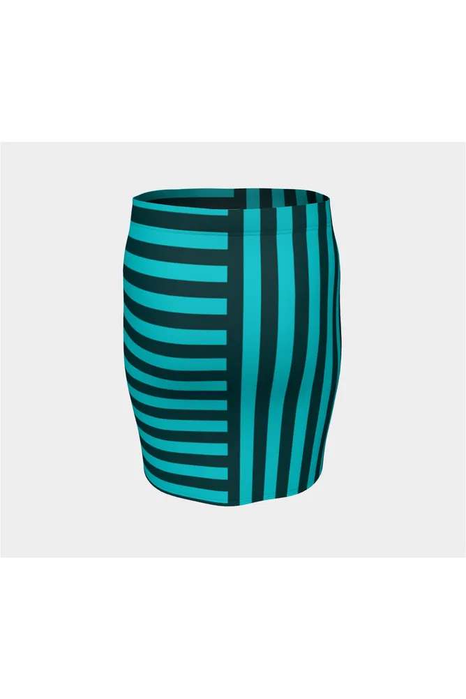 Bi-directional Stiped Fitted Skirt