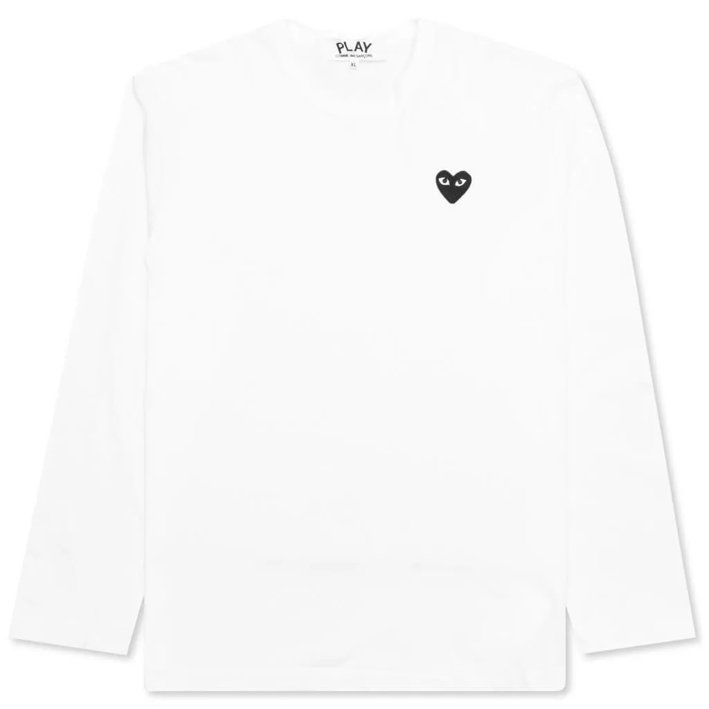 Black Emblem L/S T-Shirt - White