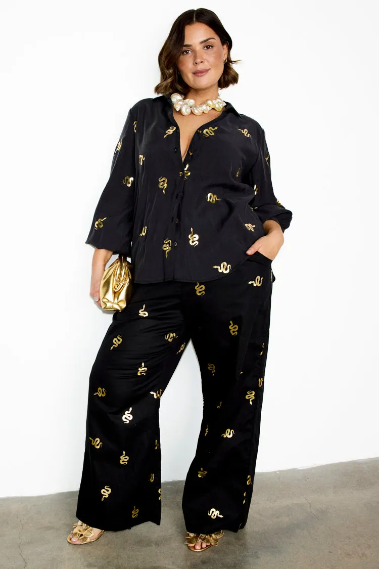 Black Gold Snake Elissa Trousers