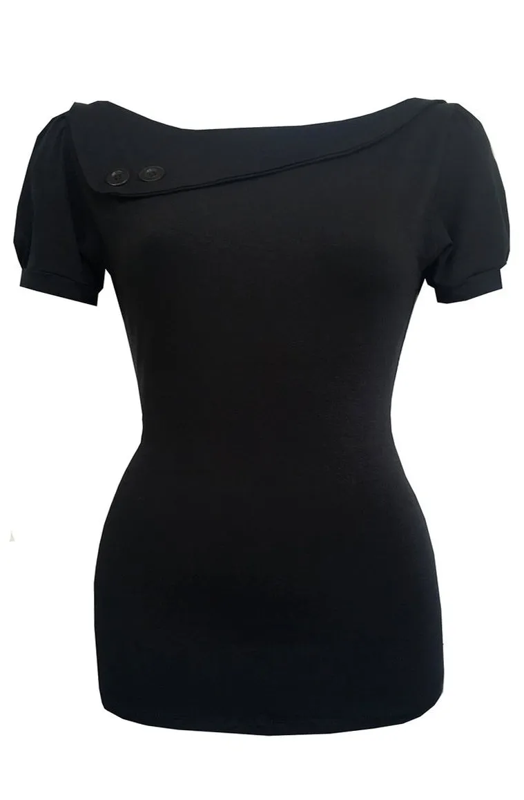 Black Sass Short Sleeve Top Curvy