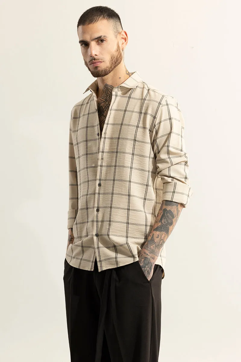 Blockade Checks Beige Shirt