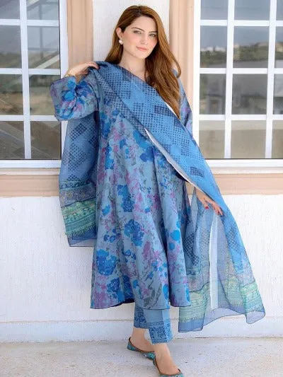 Blue  Print Cotton Salwar Suit Set