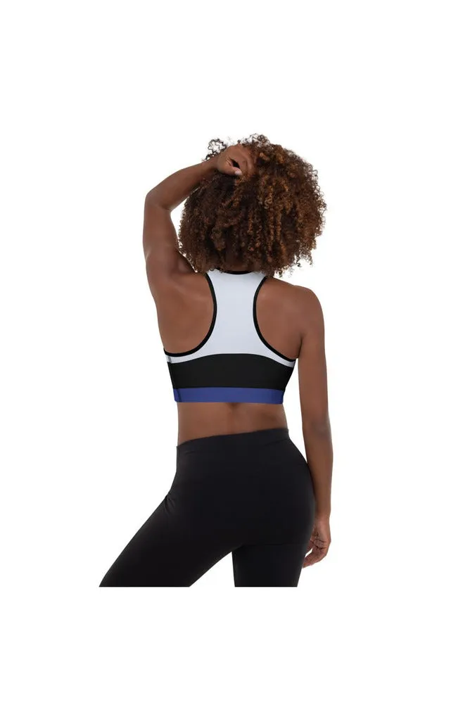 Bold Blue & Black Padded Sports Bra