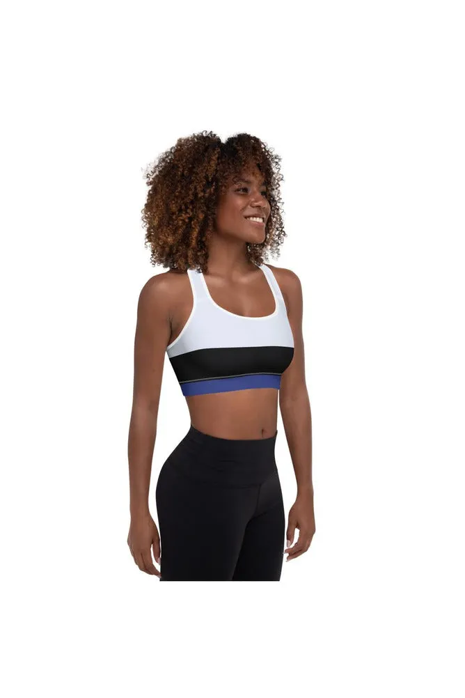 Bold Blue & Black Padded Sports Bra