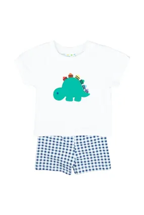 Boys Dino Crayon Shorts Set