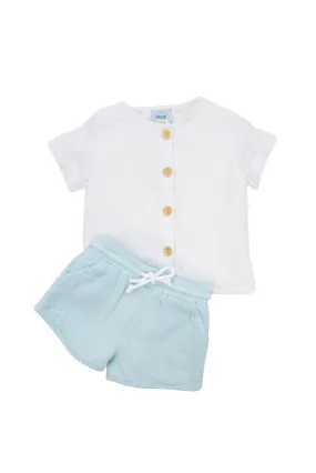 Boys Skye Blue Shorts Set