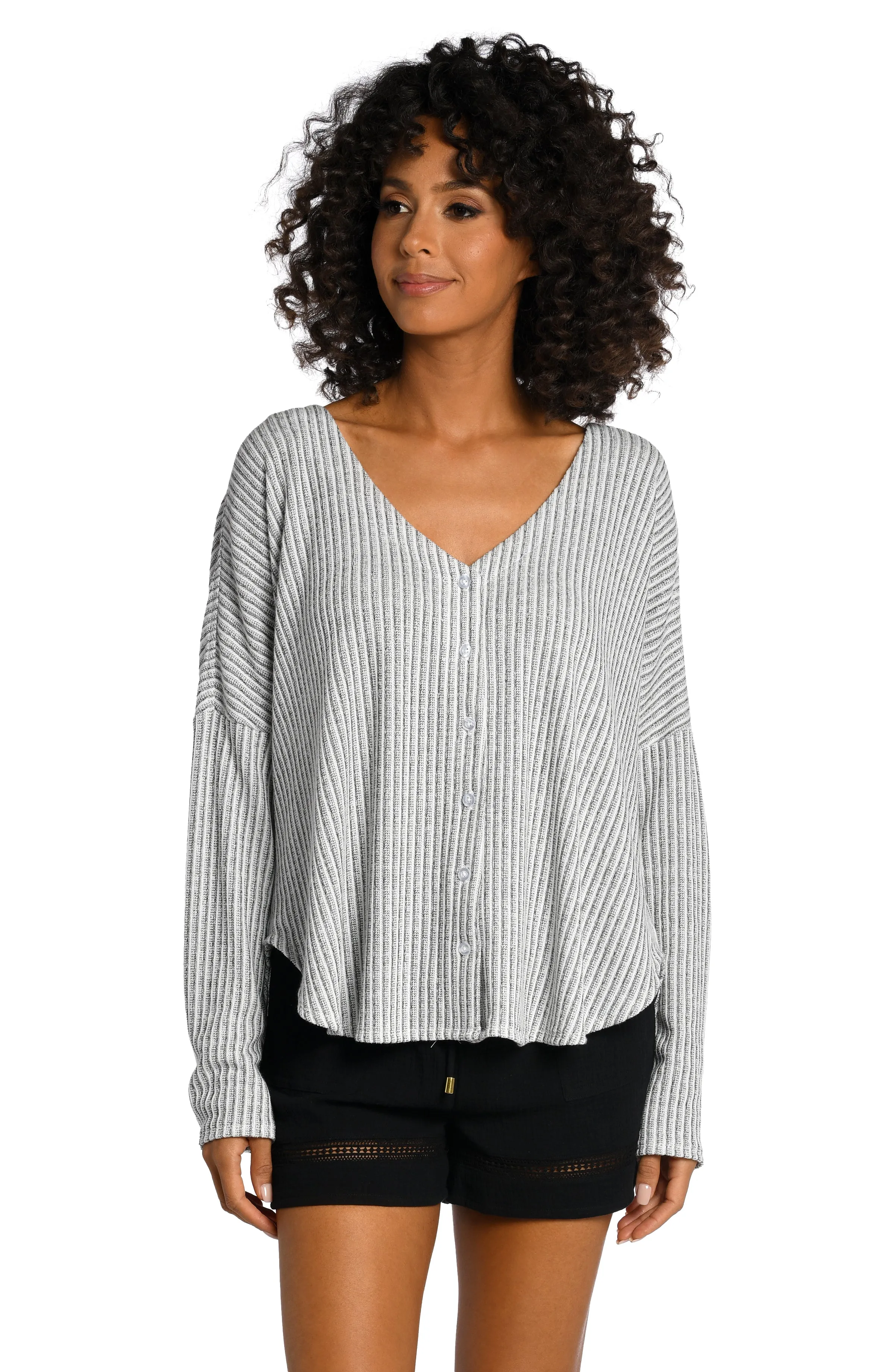 Breezy Stripe V-Neck Top - FINAL SALE