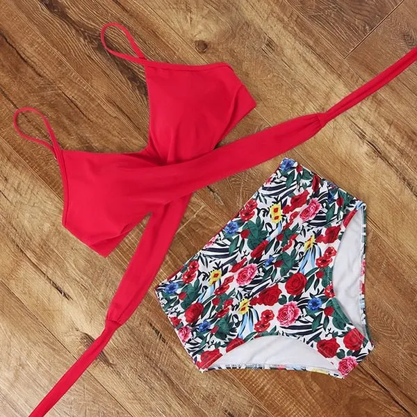 Brooklyn Design-Bikini mit hoher Taille zum Abnehmen 