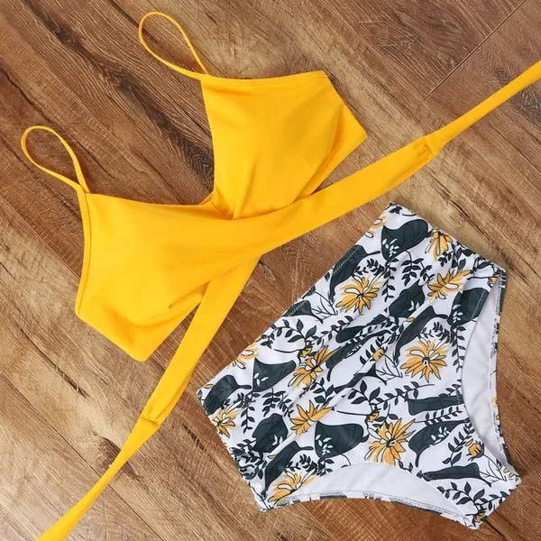 Brooklyn Design-Bikini mit hoher Taille zum Abnehmen 