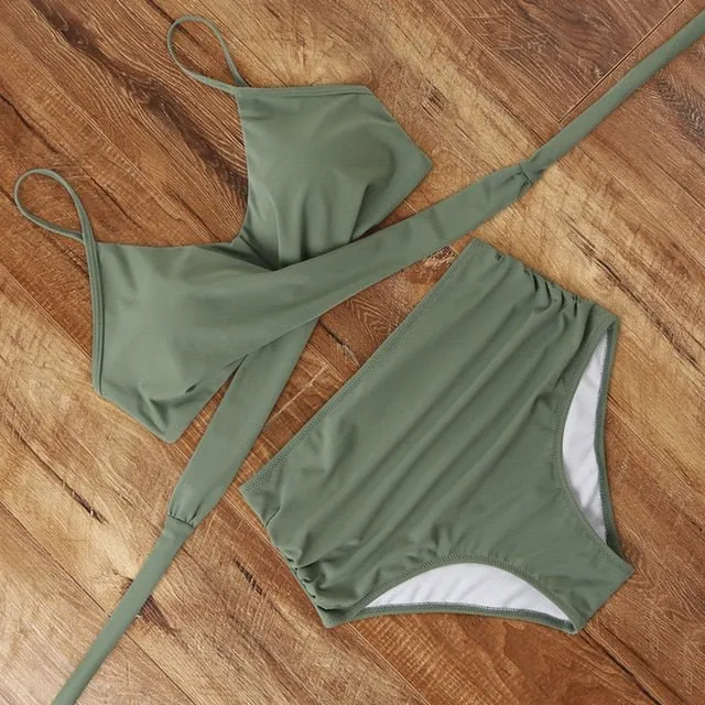 Brooklyn Design-Bikini mit hoher Taille zum Abnehmen 