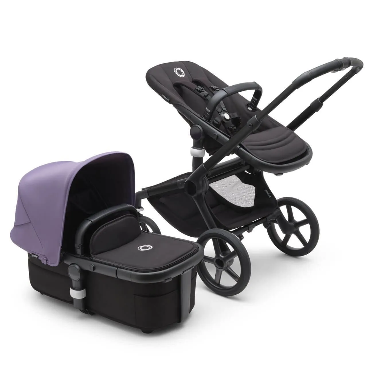 Bugaboo Fox 5, Pebble 360 PRO Ultimate Travel System - Black/Midnight Black/Astro Purple