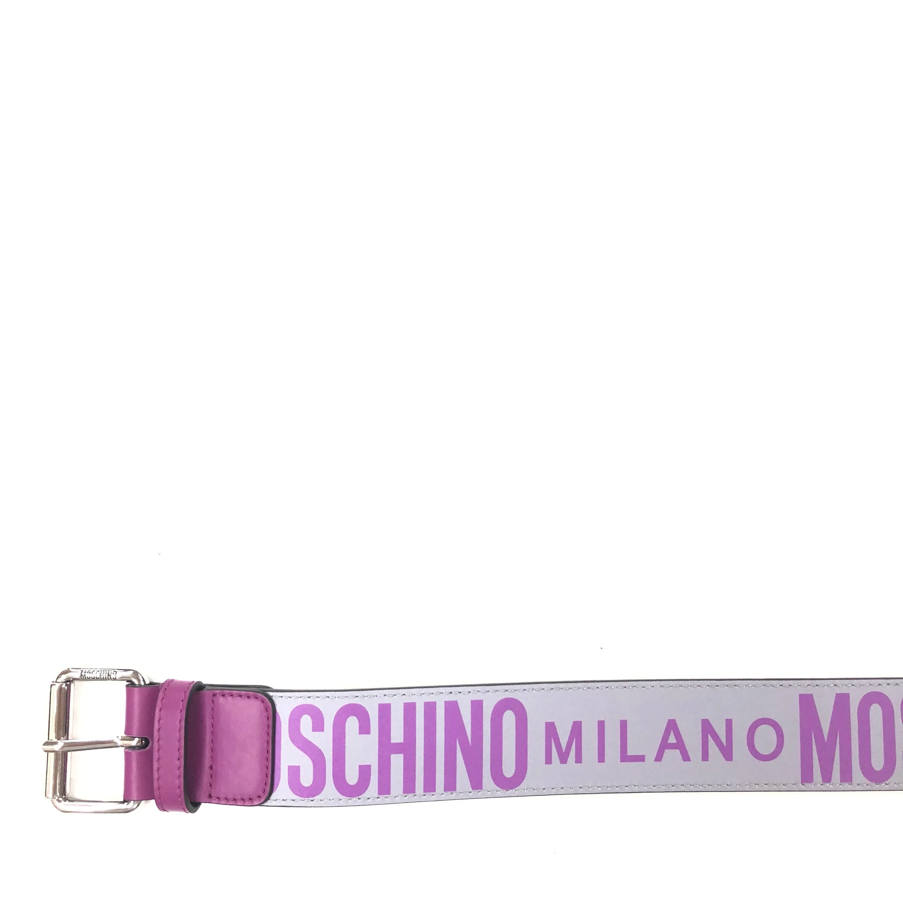 Calfskin Belt With Logo (Grey/Purple)