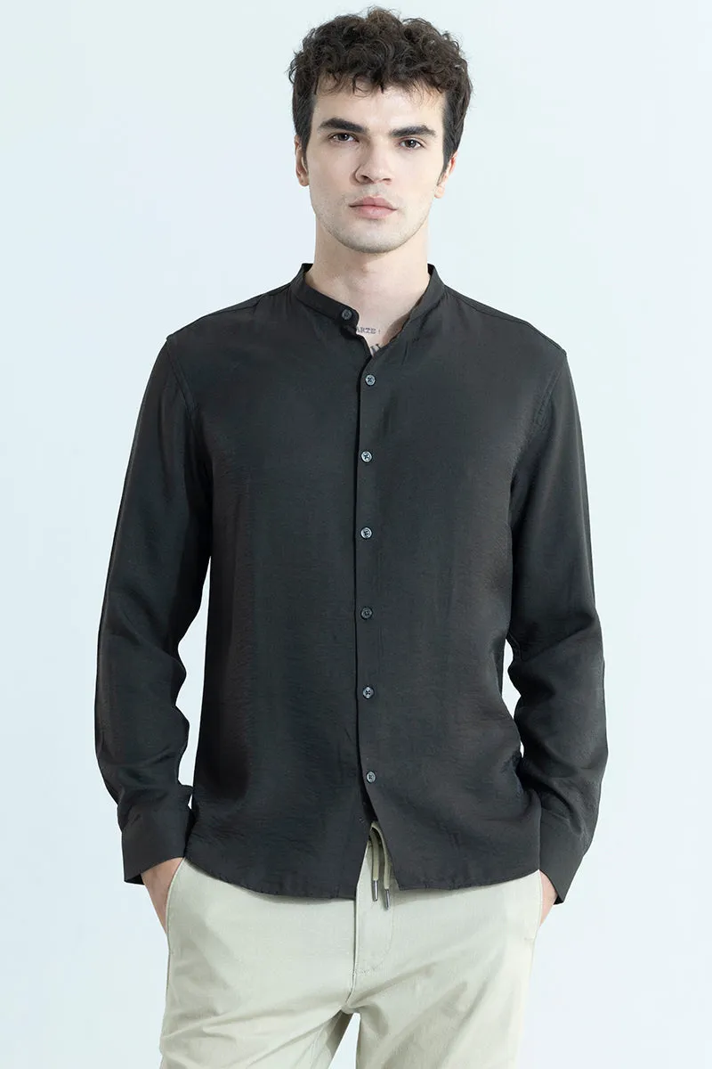 Calista Black Mandarin Shirt