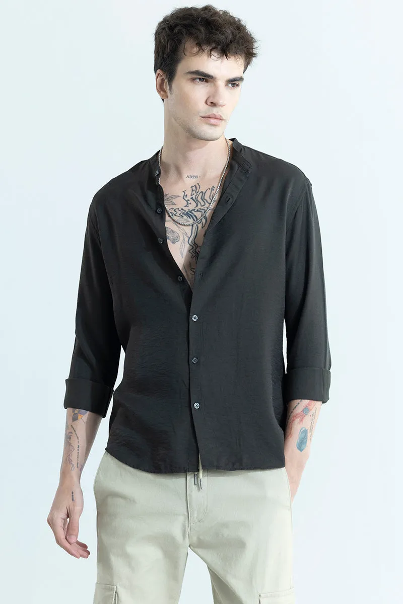 Calista Black Mandarin Shirt