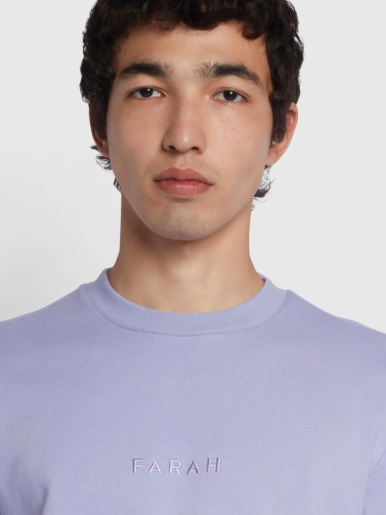 Cave Organic Cotton Crew Neck Sweatshirt In Dusty Lilac