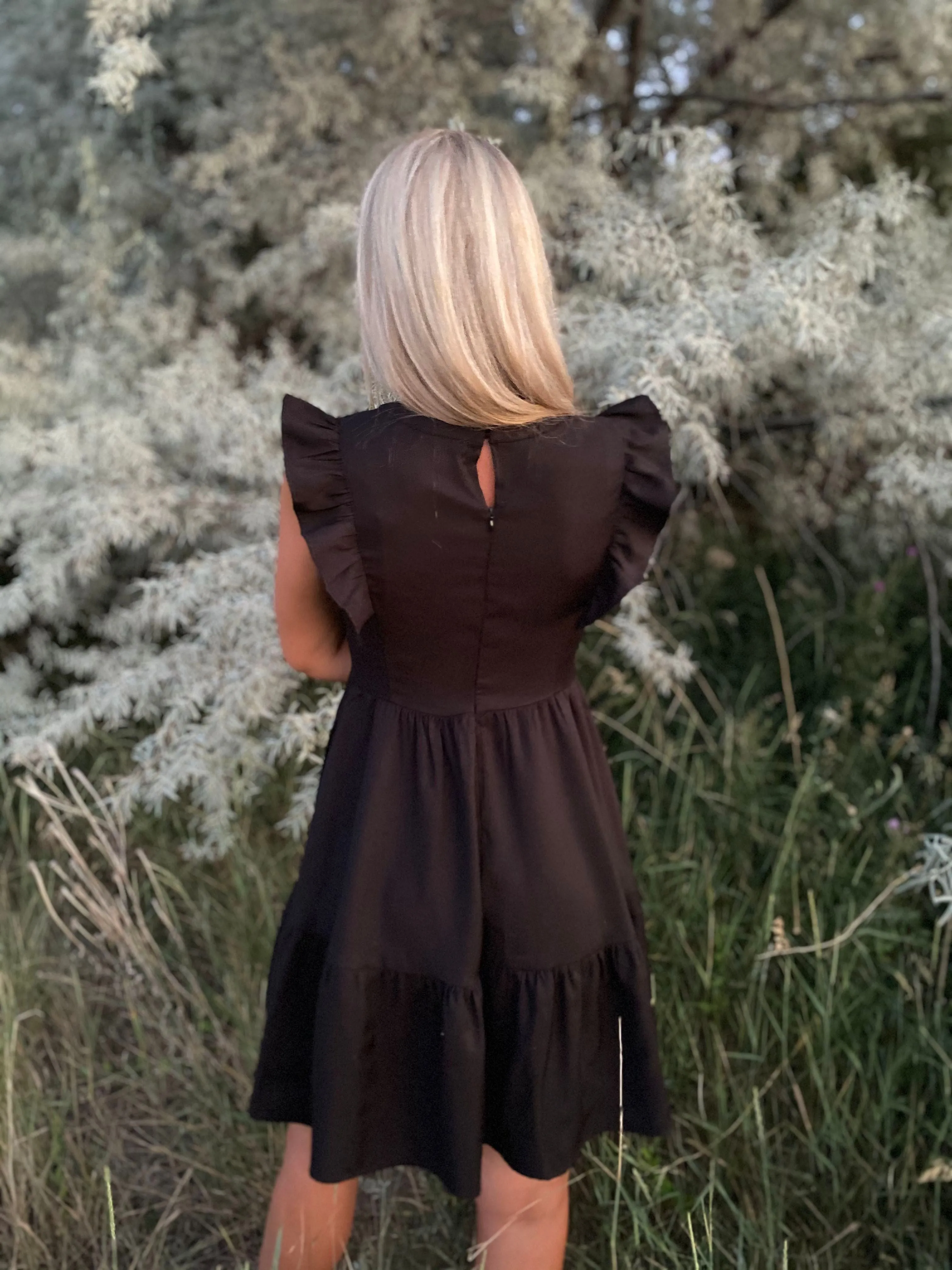 Celeste Flare Dress in Black