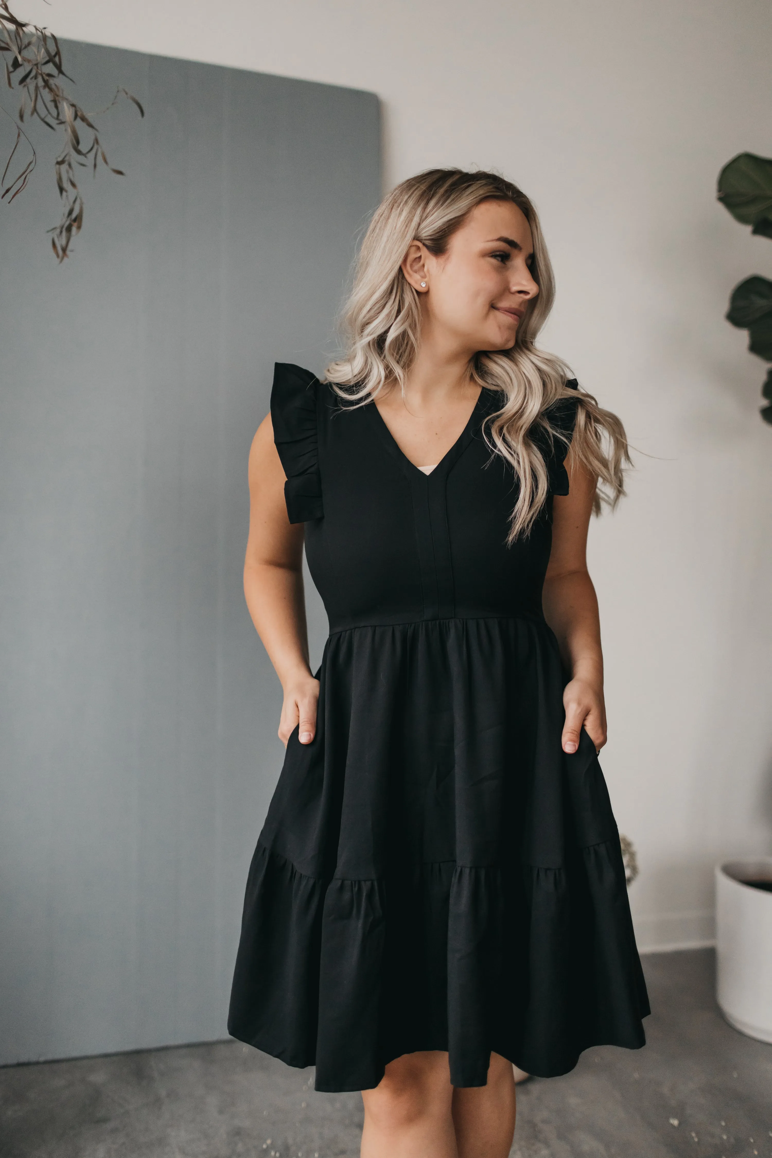 Celeste Flare Dress in Black