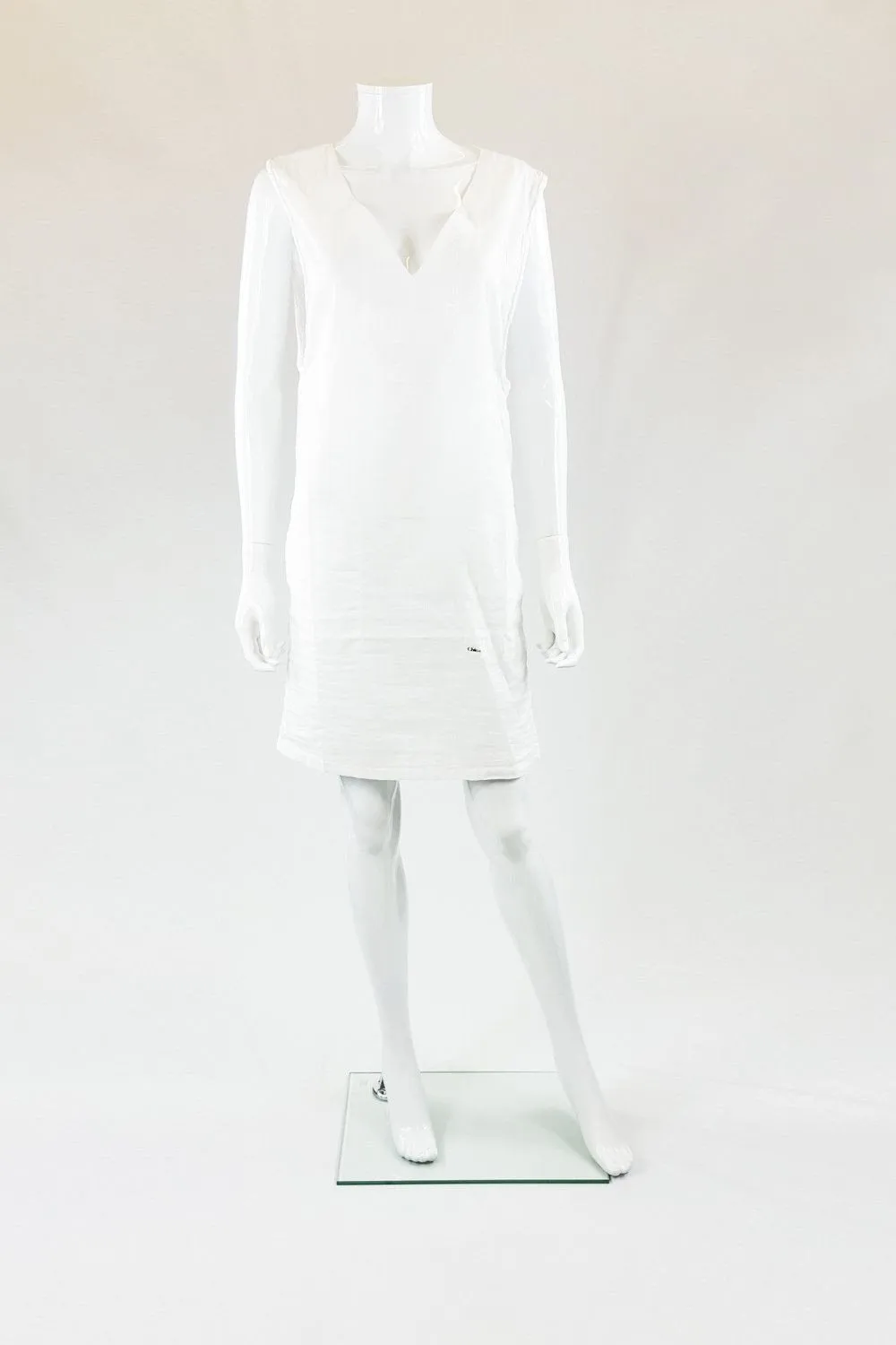 CHLOE Mare White Cotton V Neck Beach Kaftan (US S / EU M)