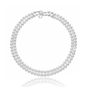 Chocker Length 2-Layer Freshwater Pearl Necklace WN00224