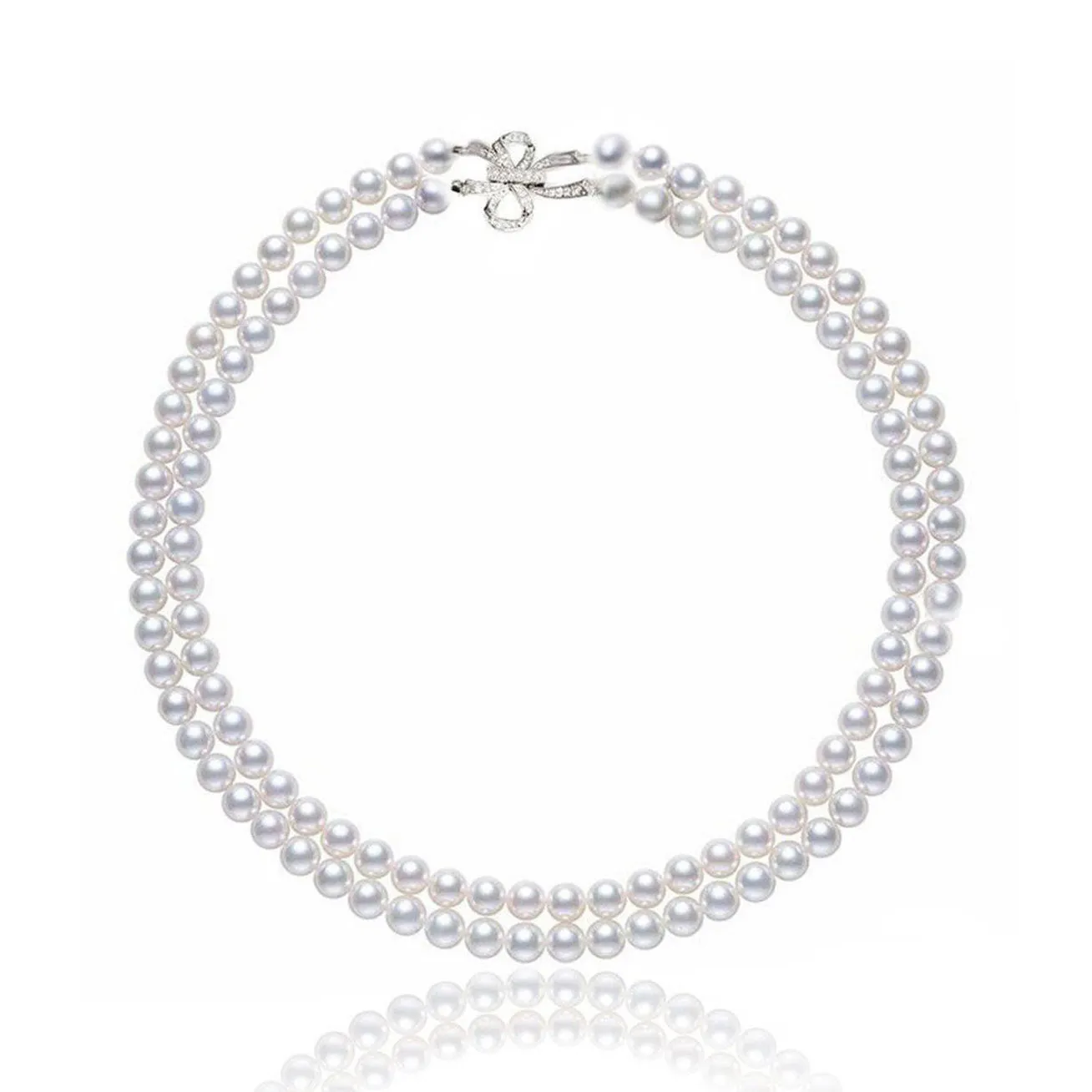 Chocker Length 2-Layer Freshwater Pearl Necklace WN00224