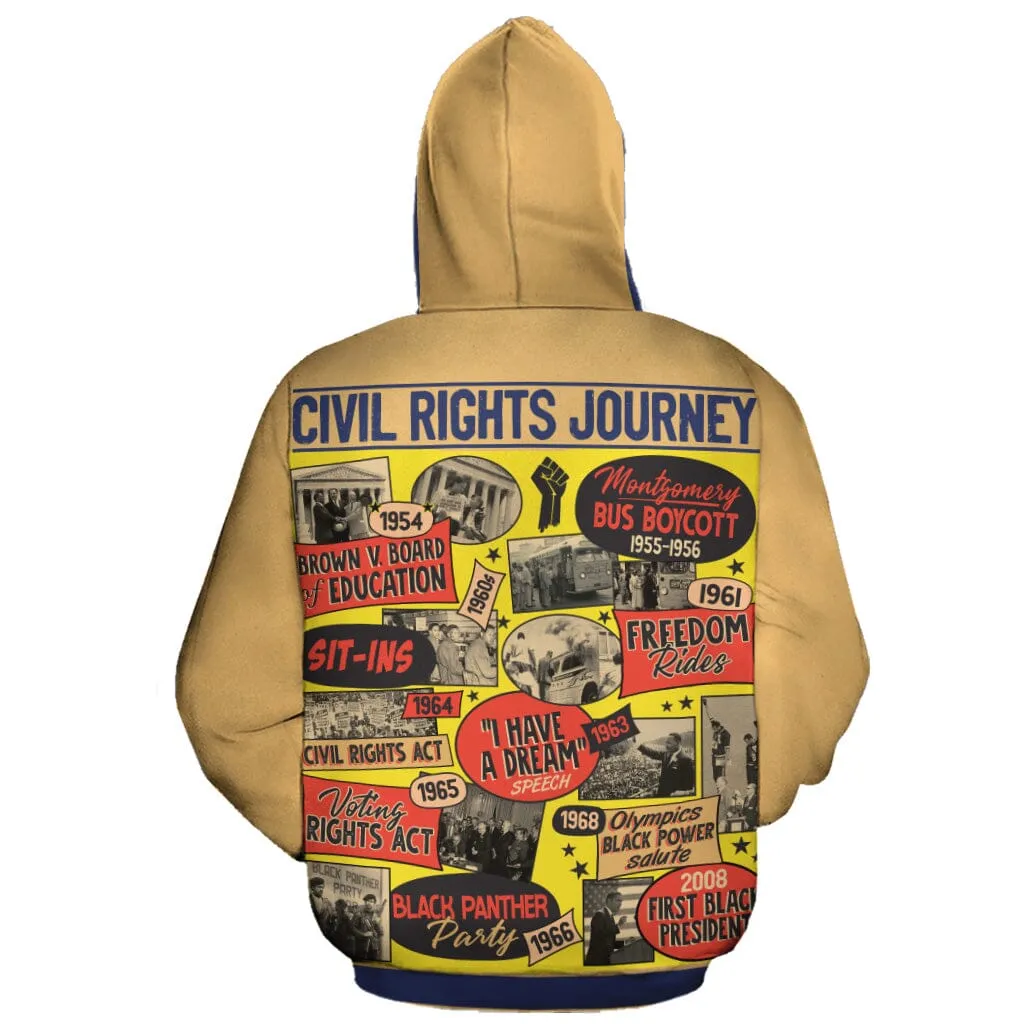 Civil Rights Events in 50s Style All-over Hoodie and Joggers Set