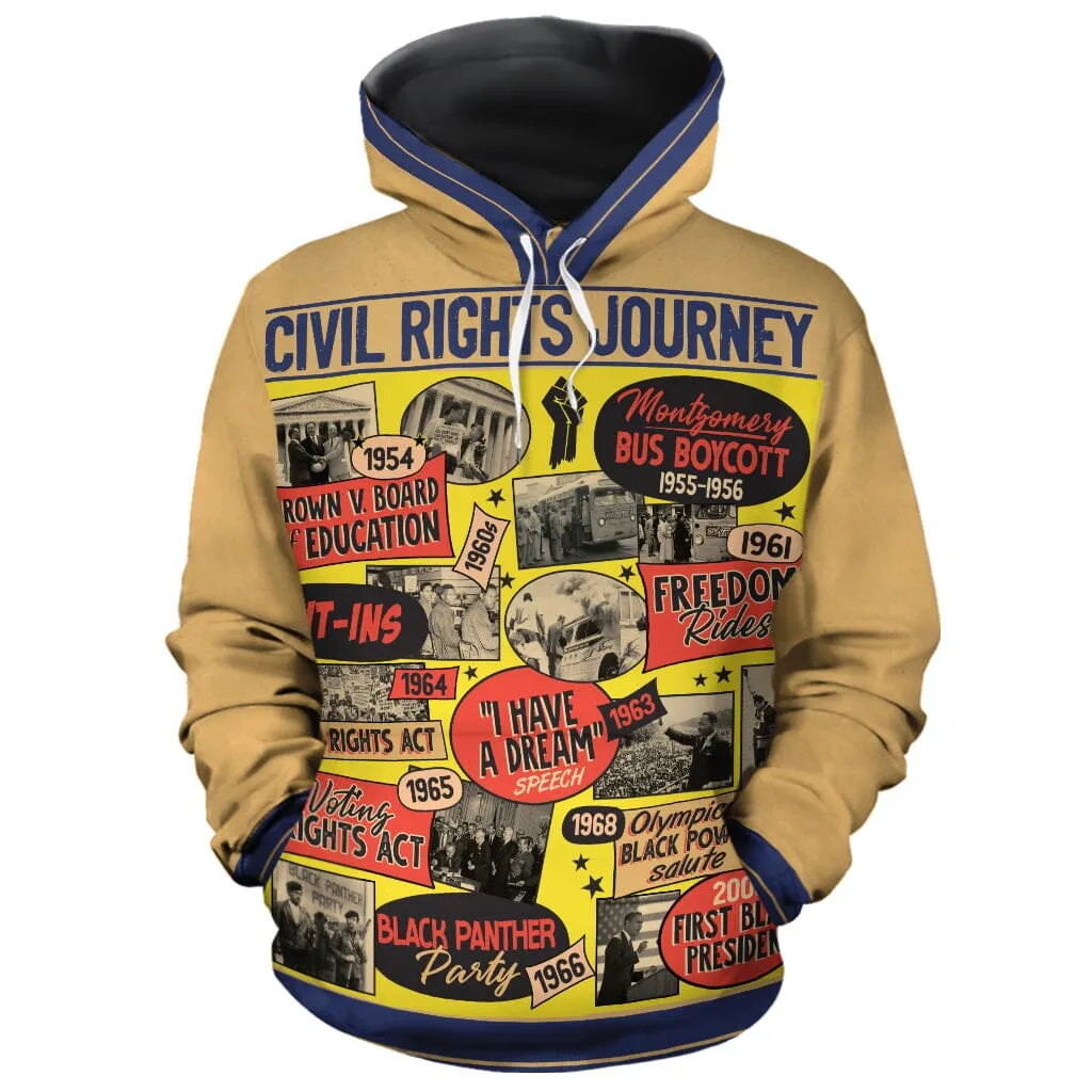 Civil Rights Events in 50s Style All-over Hoodie and Joggers Set