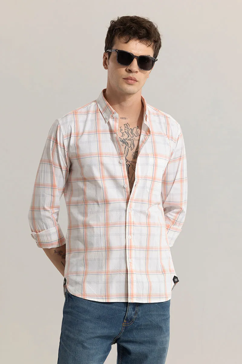 Classic Grid Peach Checks Shirt