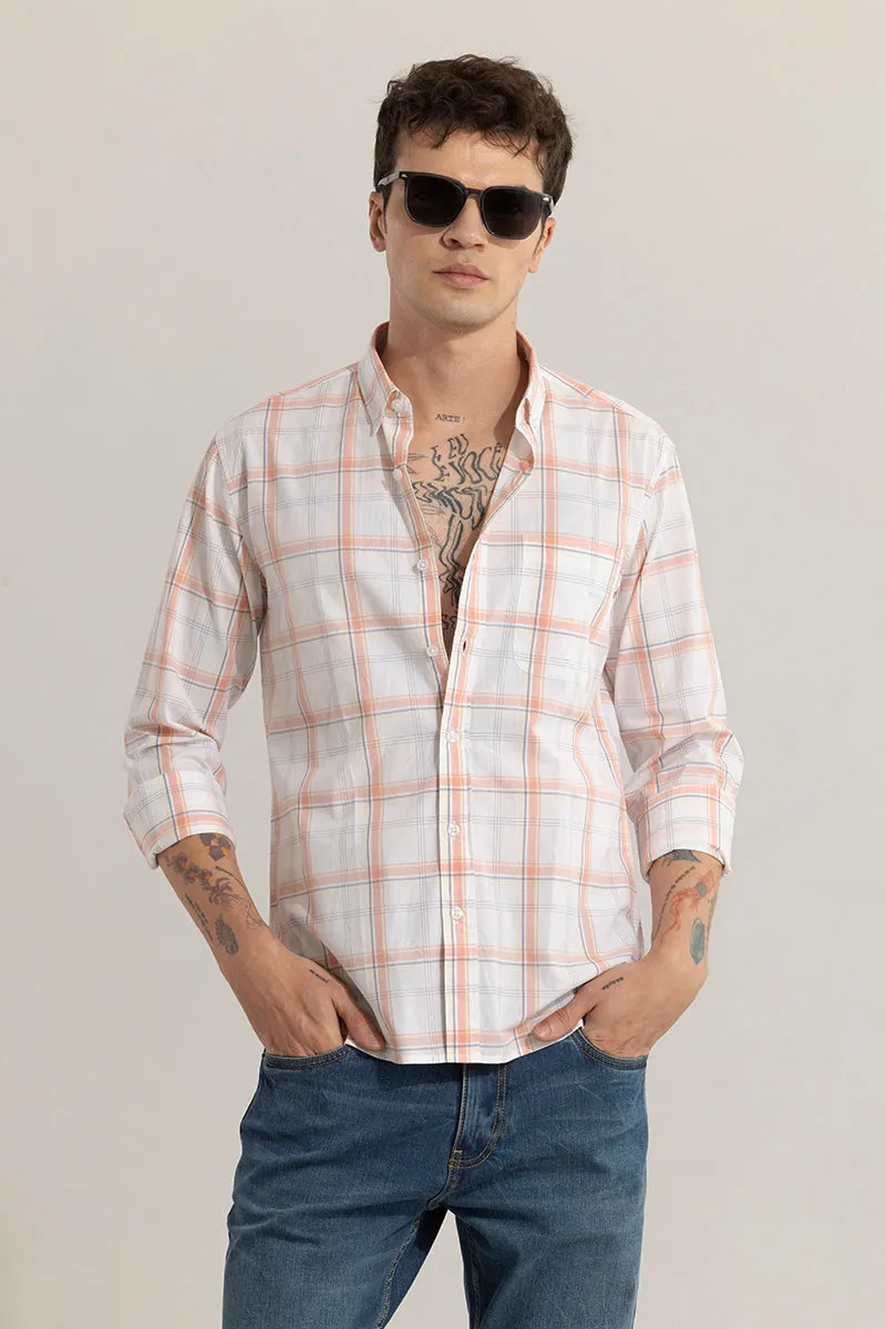 Classic Grid Peach Checks Shirt