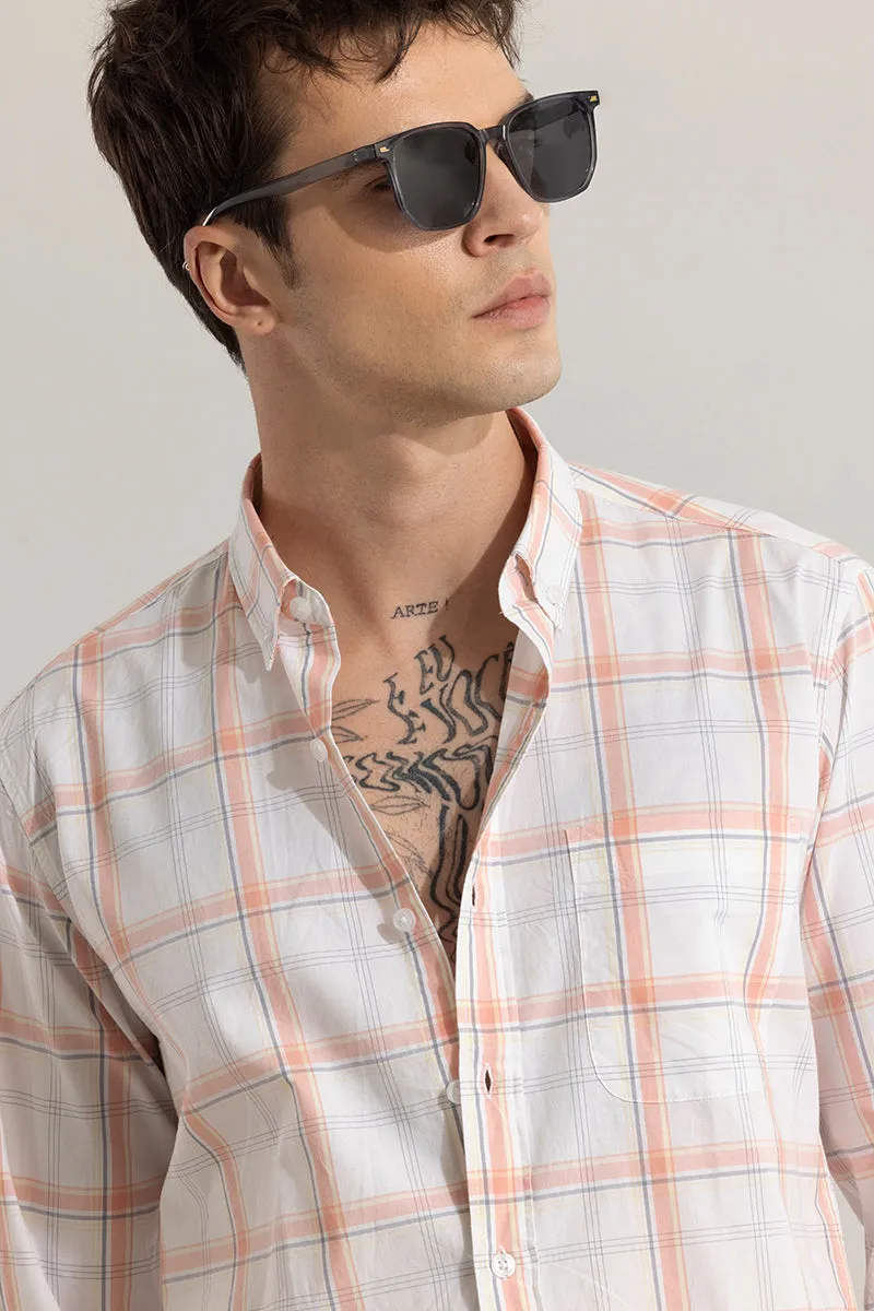 Classic Grid Peach Checks Shirt