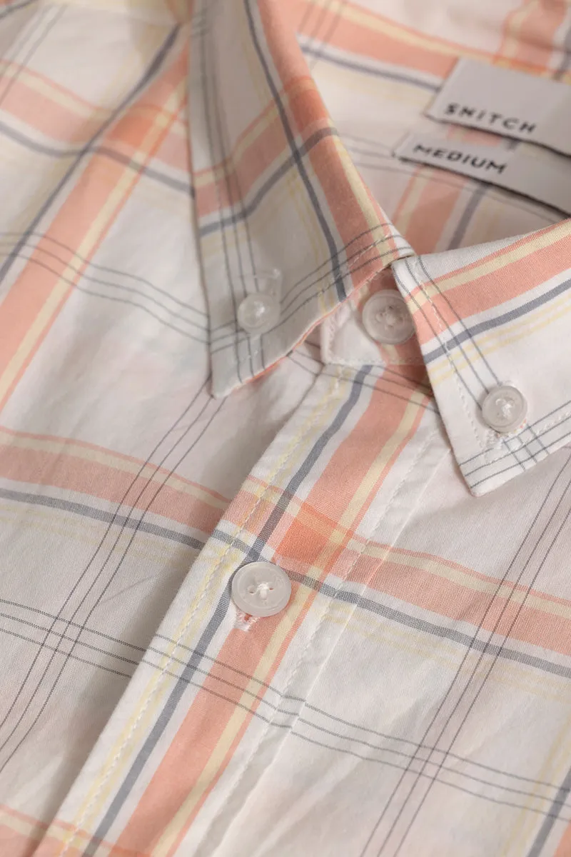 Classic Grid Peach Checks Shirt