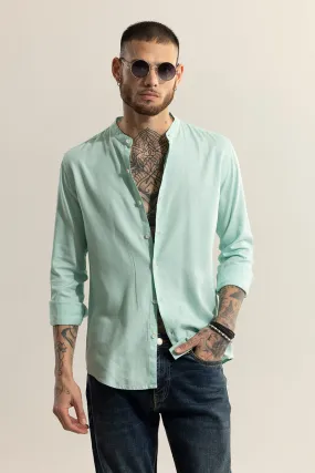 Classic Mandarin Mint Green Shirt