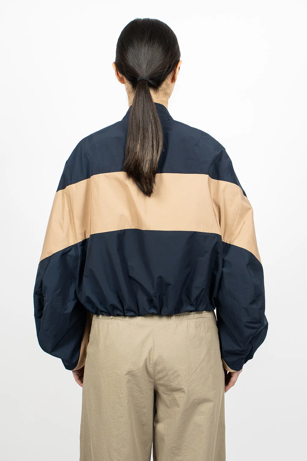 Contrast Bomber Jacket Navy