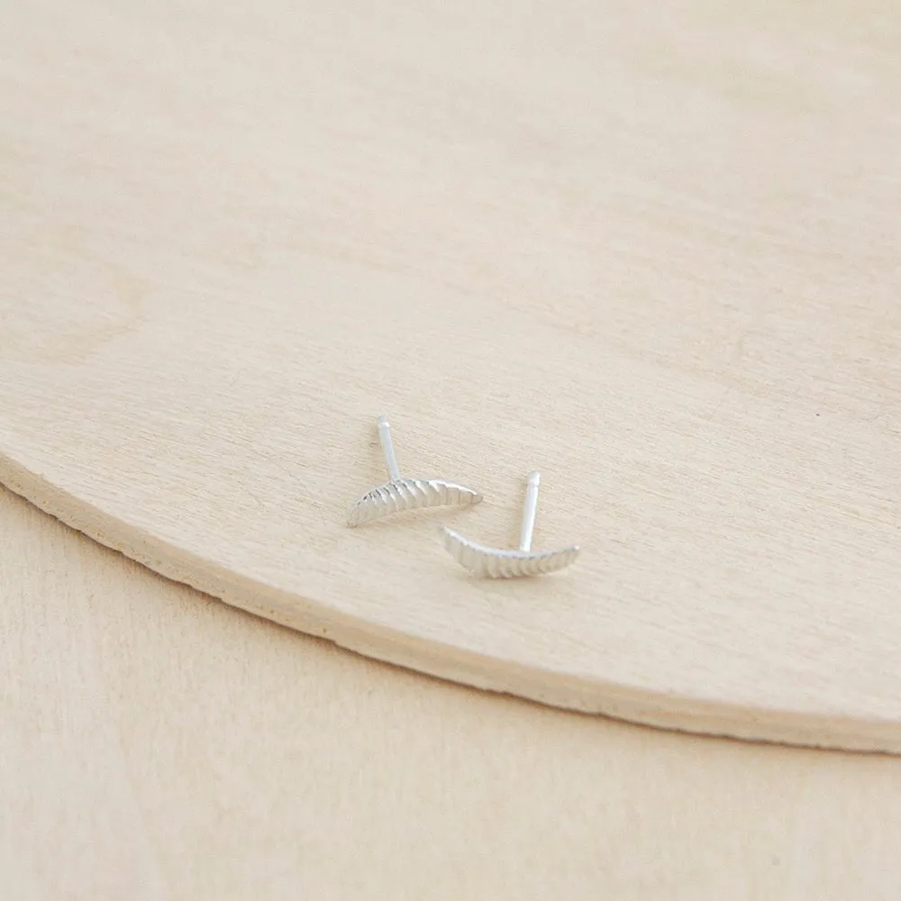 Crescent Stud Earrings - 14k Gold