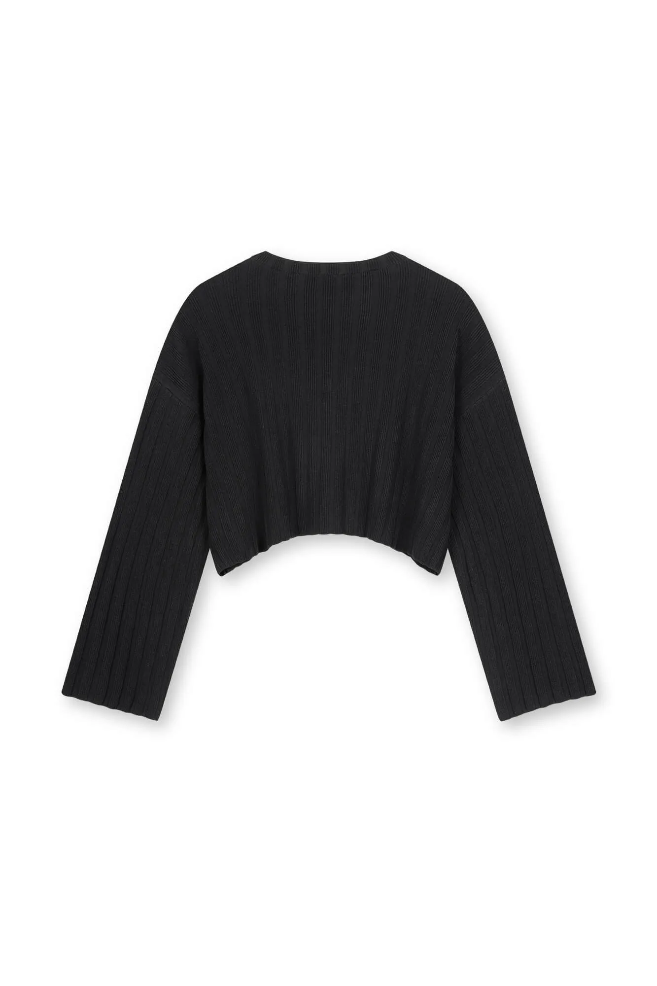 Cropped Langarmshirt Romy (Schwarz)