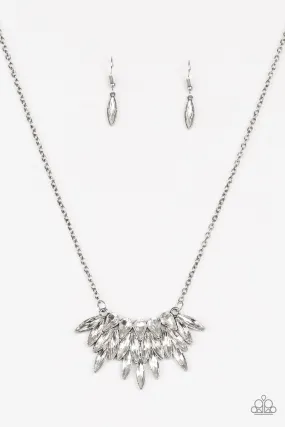 Crowning Moment White Rhinestone Necklace - Paparazzi Accessories