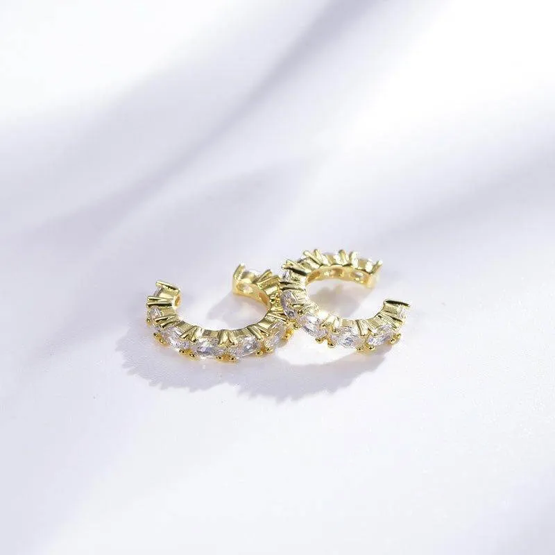 Cubic Zirconia Diamond Hoop Earrings