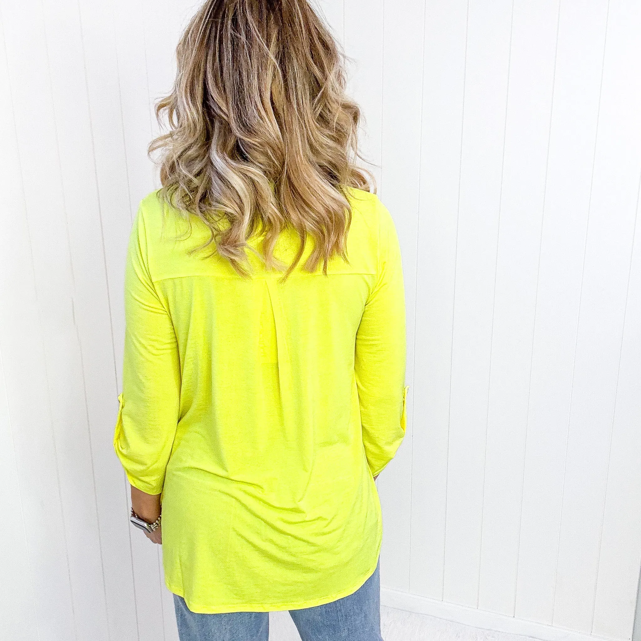 Dear Scarlett Lizzy Top in Neon Yellow