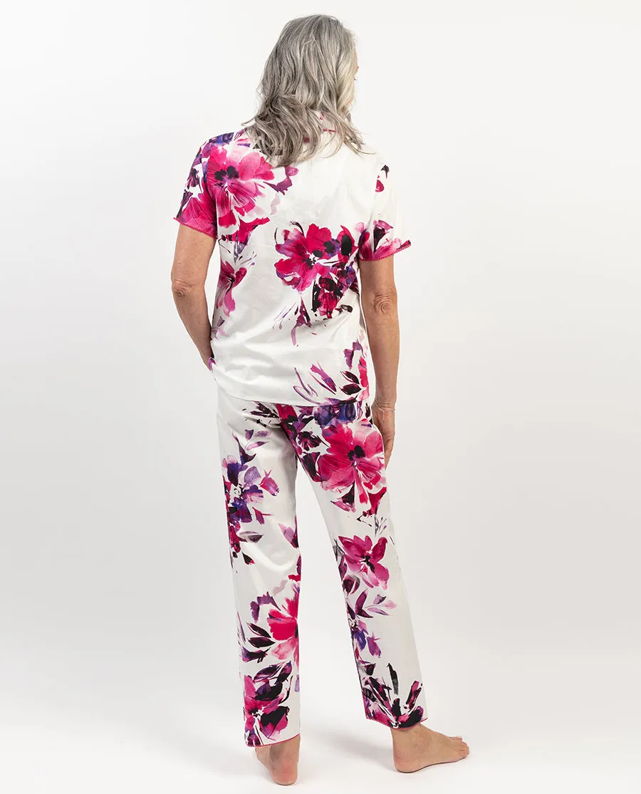 Delilah Lace Trim Floral Print Pyjama Set