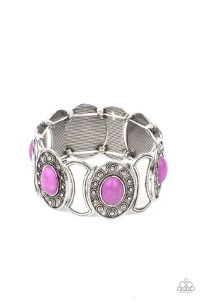 Desert Relic Purple Stone and Silver Bracelet - Paparazzi Accessories