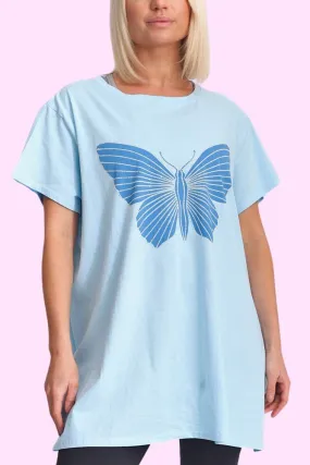 Diamante Butterfly Pattern Cotton Top