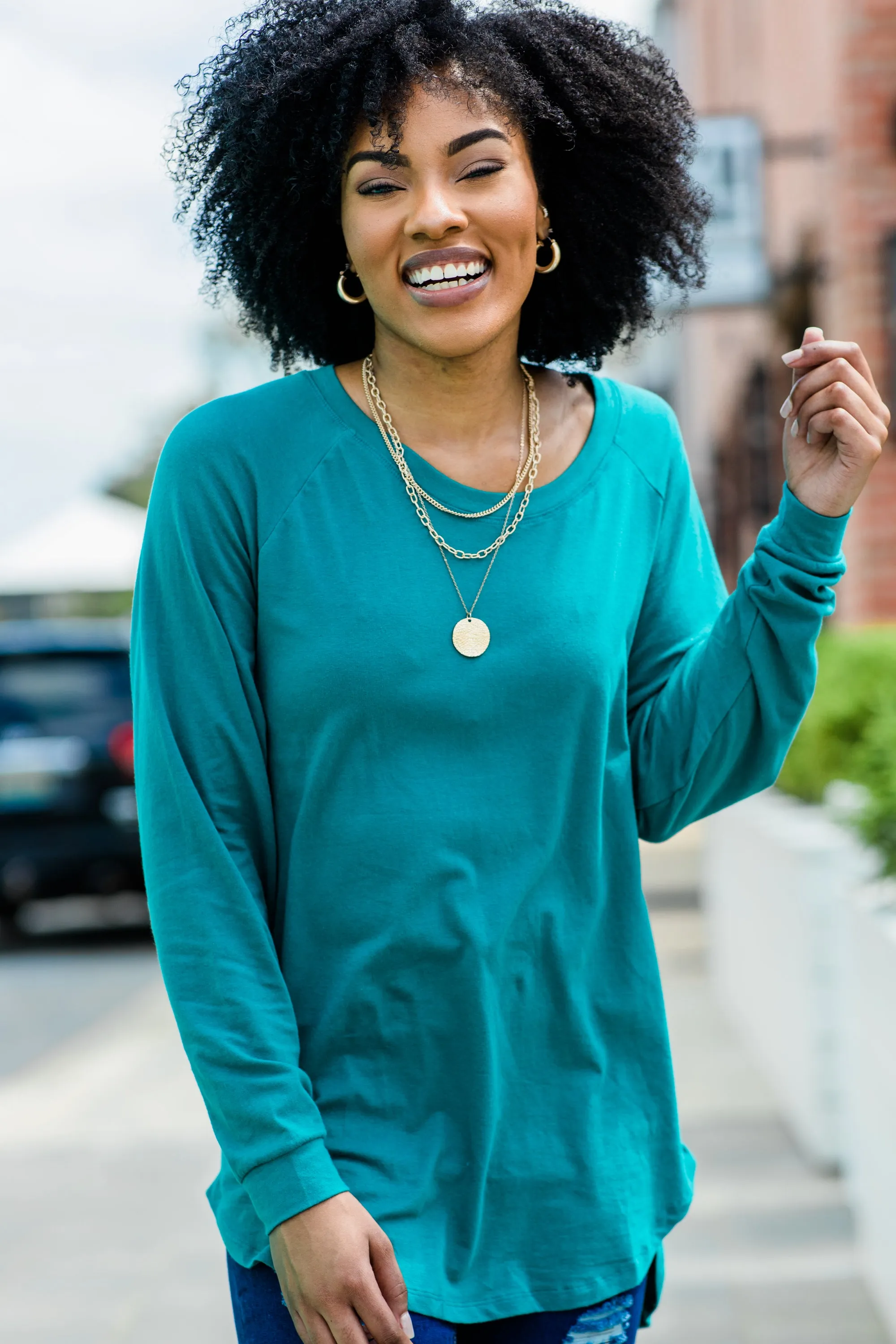 Easy Like Sunday Emerald Green Tunic