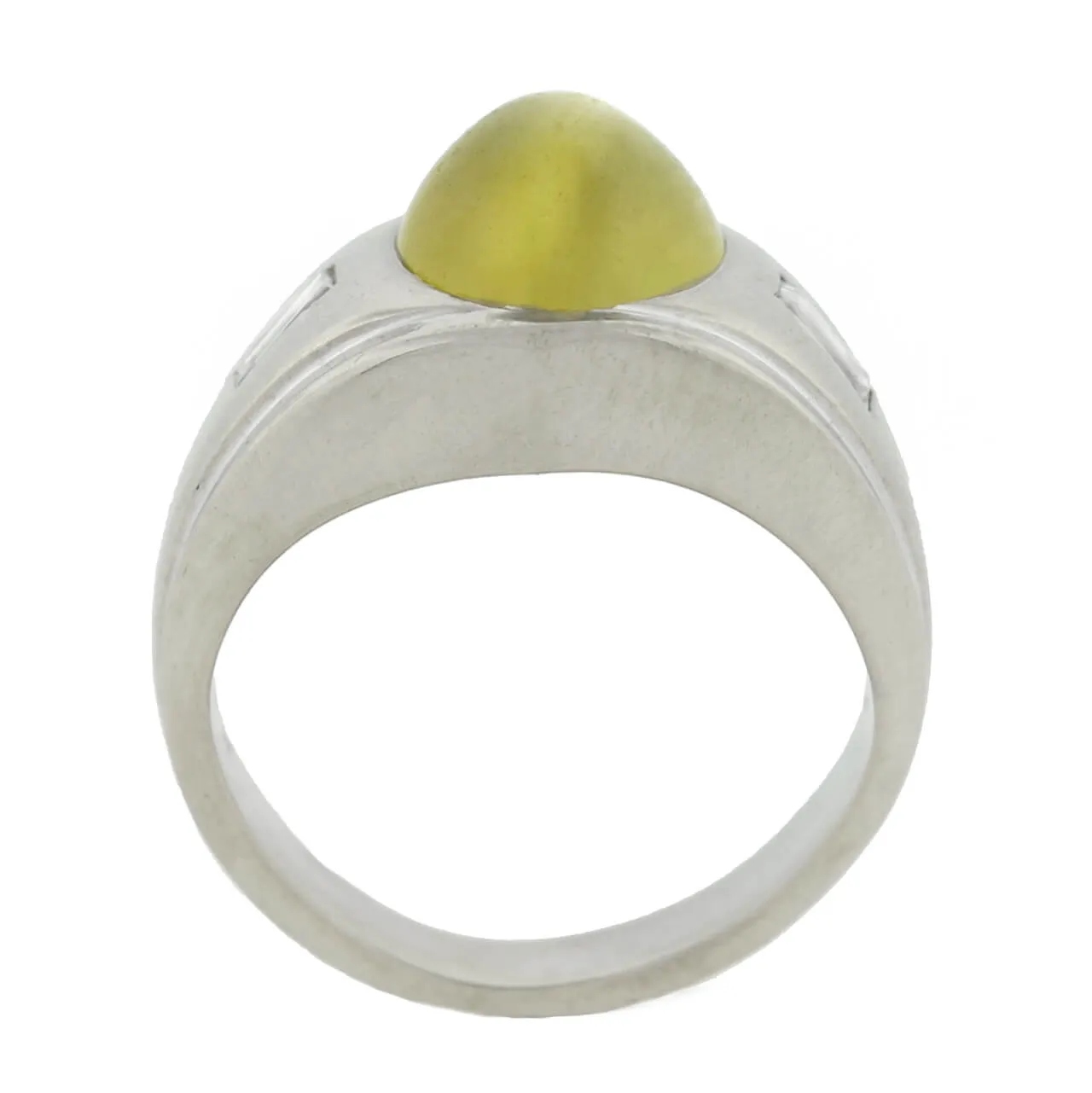 Edwardian 14kt Cat's Eye Chrysoberyl   Diamond Ring