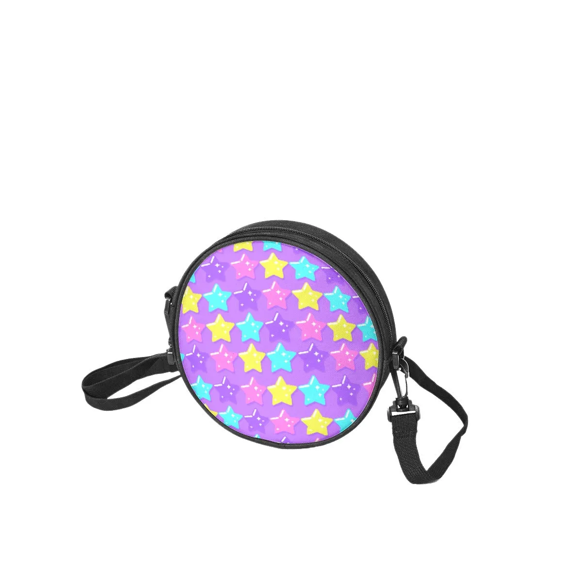 Electric Star Wave Purple Circle Crossbody Bag