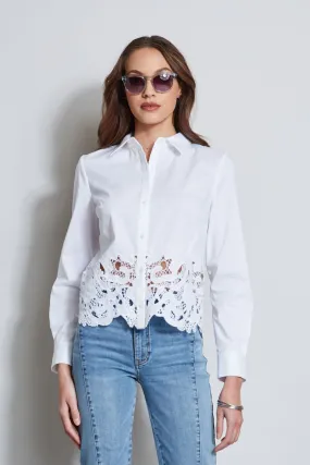 Embroidered Hem Cotton Shirt