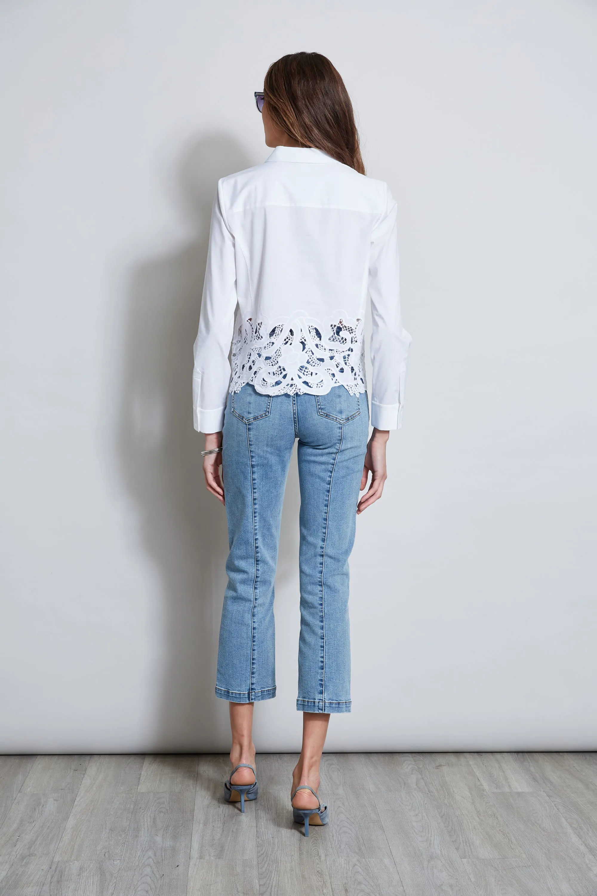 Embroidered Hem Cotton Shirt